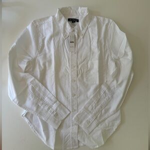 J CREW: Shrunken button-up shirt in broken-in cotton oxford: WHITE | SIZE 10 NWT